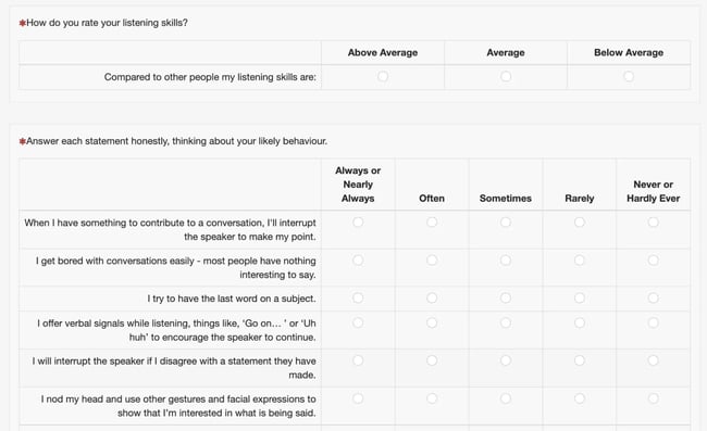 Interpersonal Skills Assessment questions.=