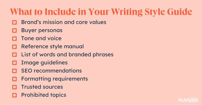 what to include in your content style guide checklist