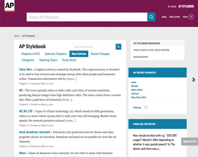 Entries in AP Stylebook Online