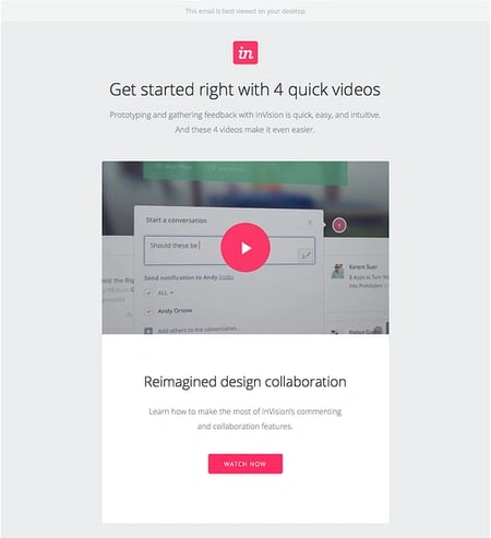 InVision welcome email