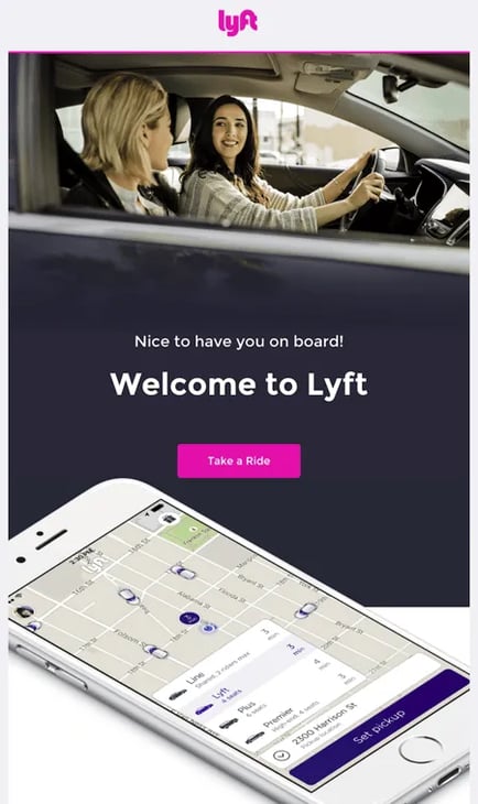 Lyft welcome email 