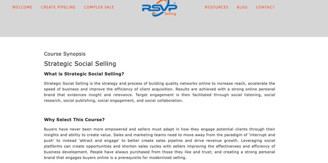 Strategic Social Selling course.