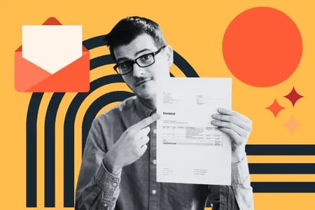 man holding sales invoice