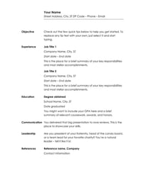 simple chronological resume template