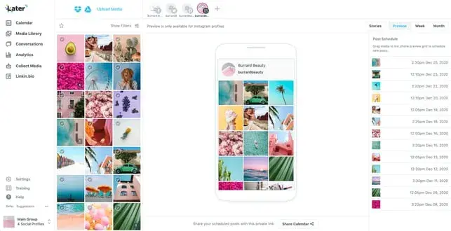 Later Instagram gridhttps: //later.com/product-training/plan-an-esthetic-grid-guide/