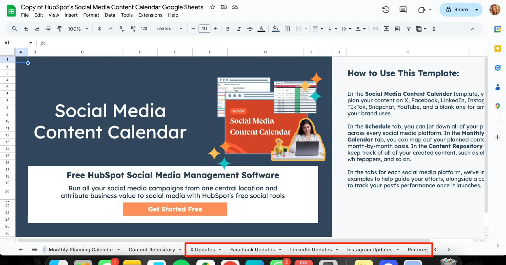 Download the free social media calendar from HUBSPOT now