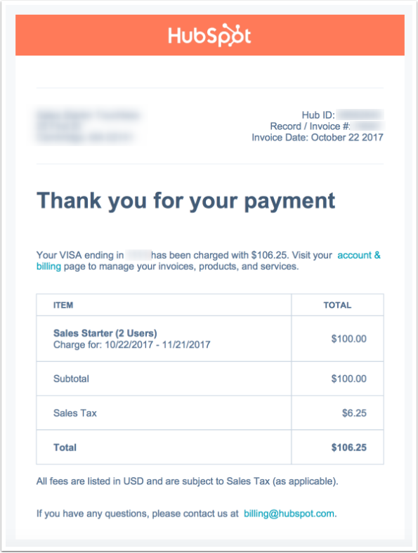 hubspot invoicing