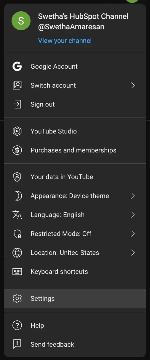 : The dropdown menu below your profile picture is where you can find Settings.