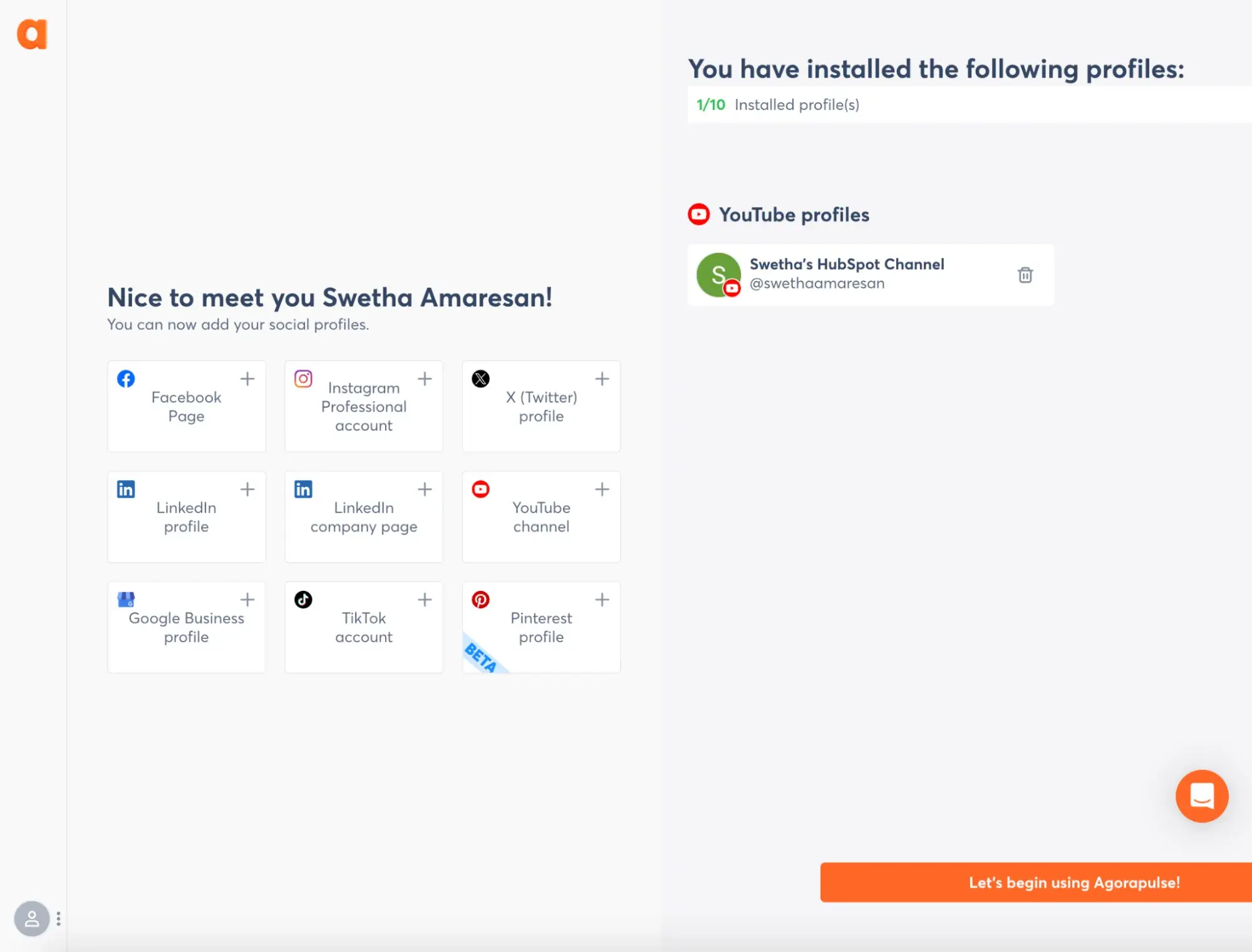 : Agorapulse allows you to connect multiple social media profiles.