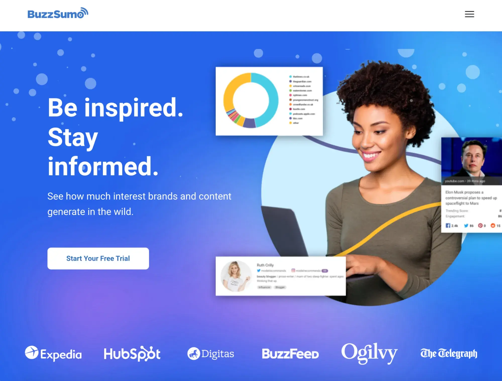 : BuzzSumo homepage.