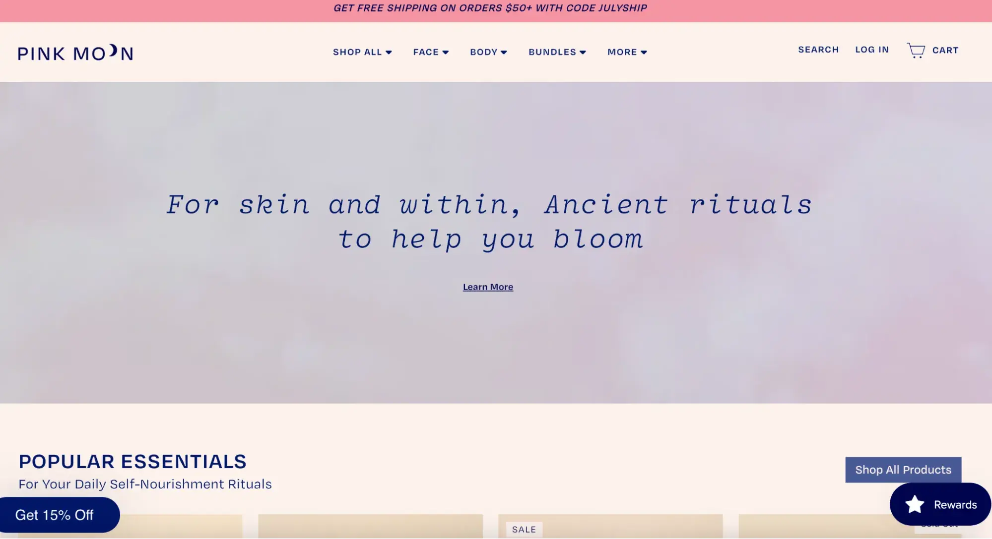 accessible website example, Pink Moon
