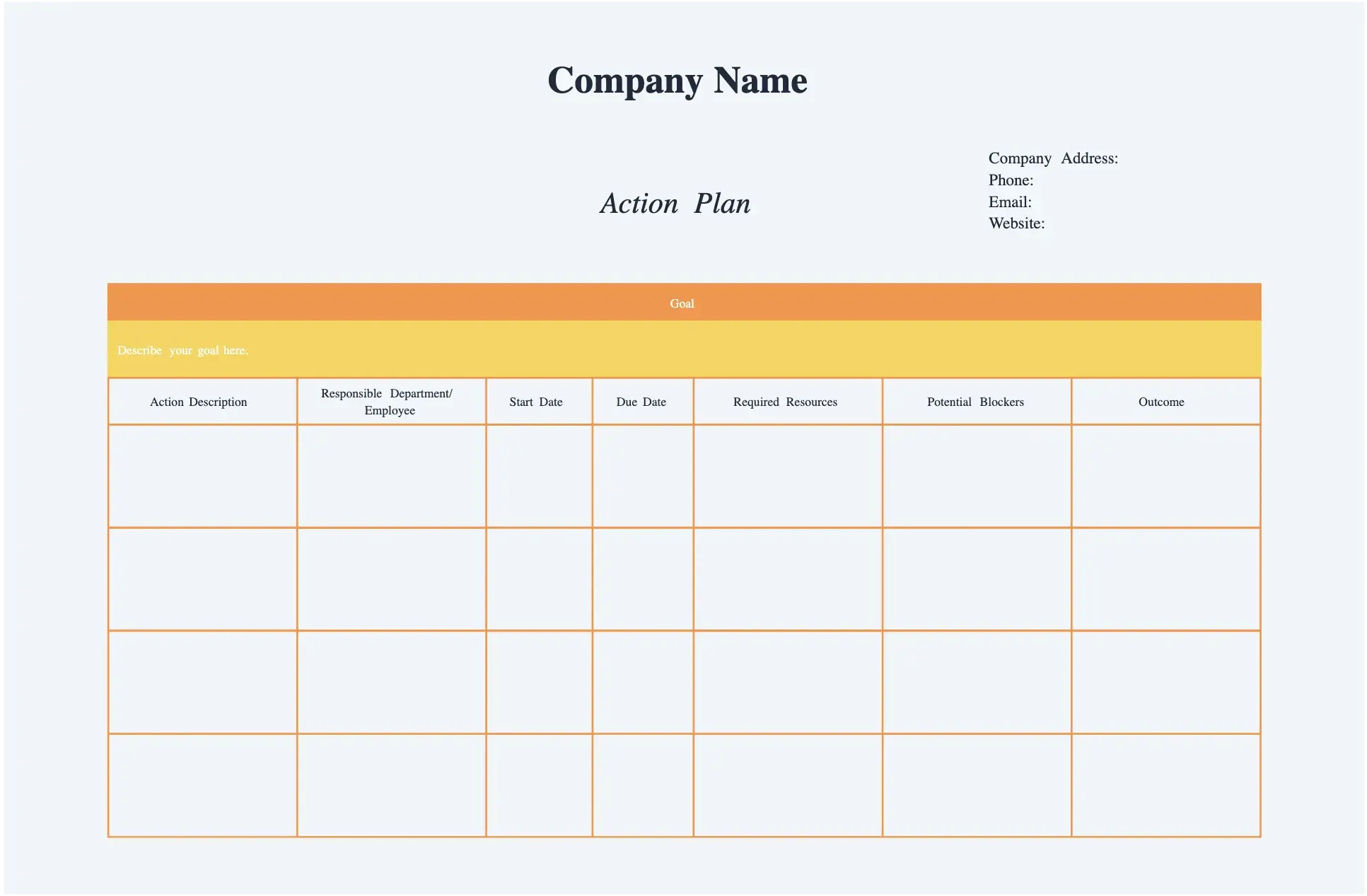 action plan template