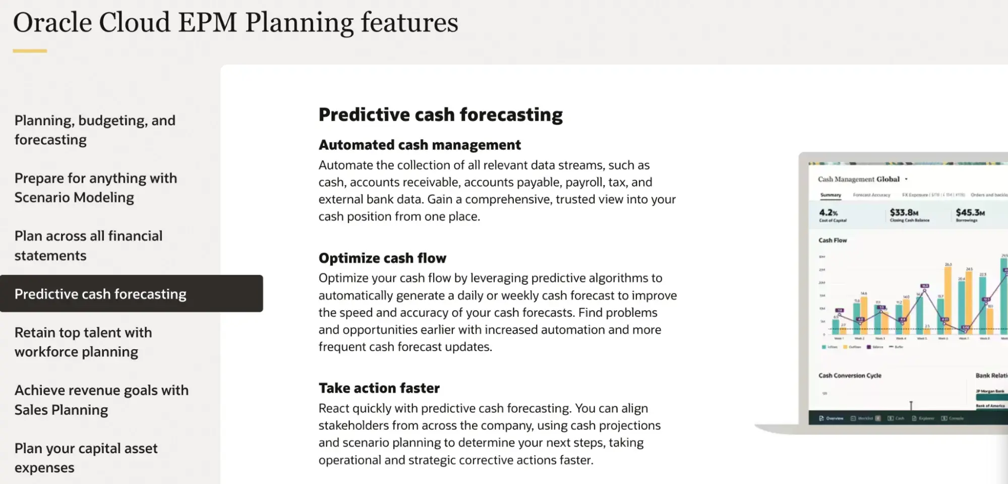 ai cash flow forecasting; oracle cloud epm