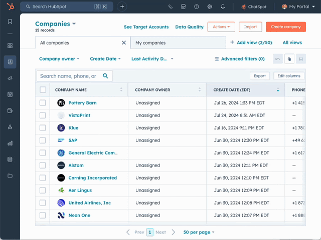  An example of ChatSpot within HubSpot AI