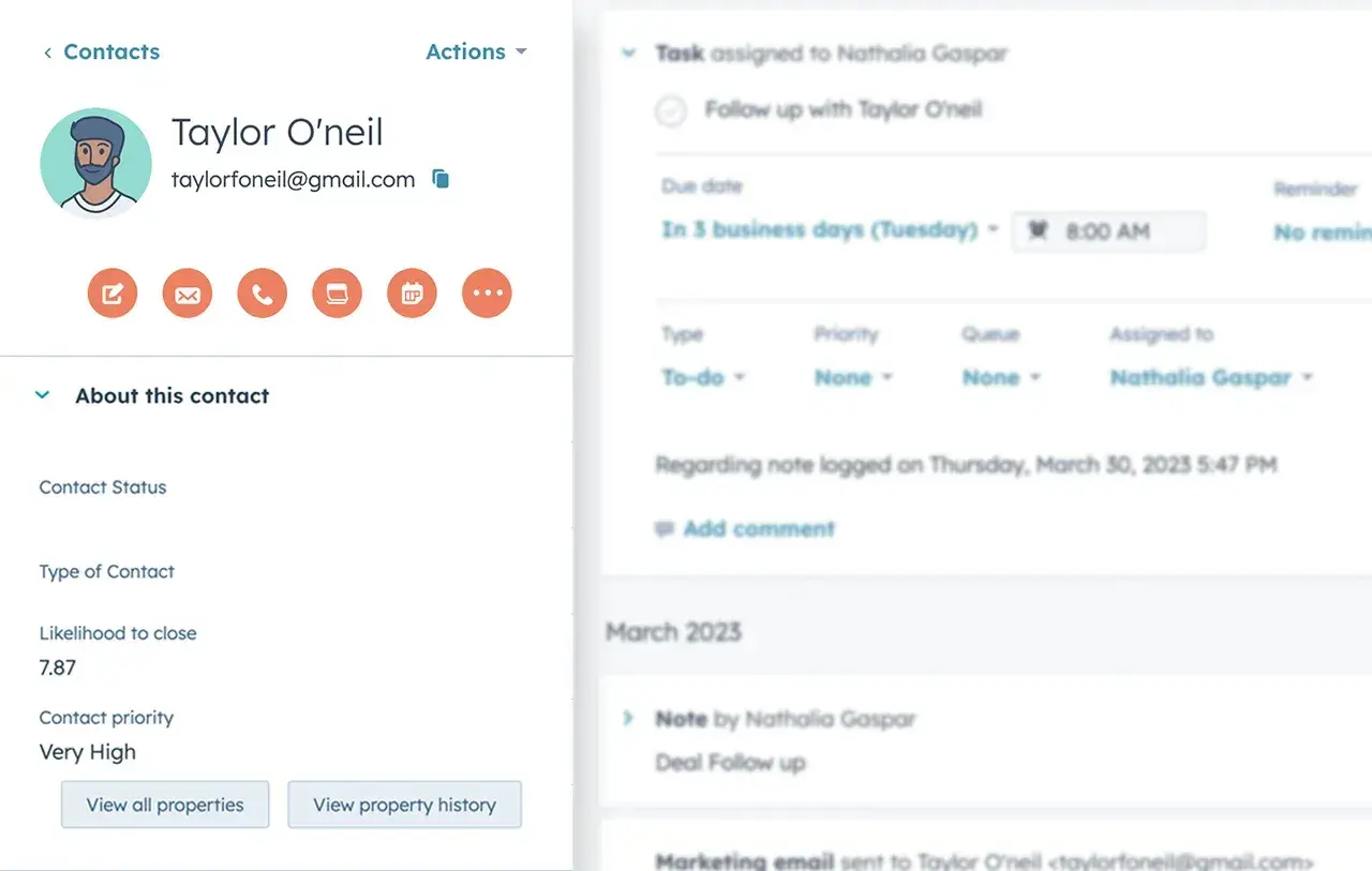 hubspot lead forecasting tool with window showing scoring method