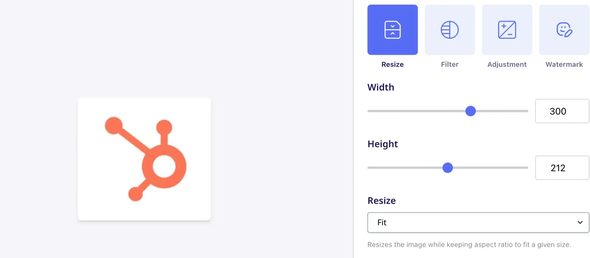 The HubSpot sprocket being edited within the Optimole dashboard.