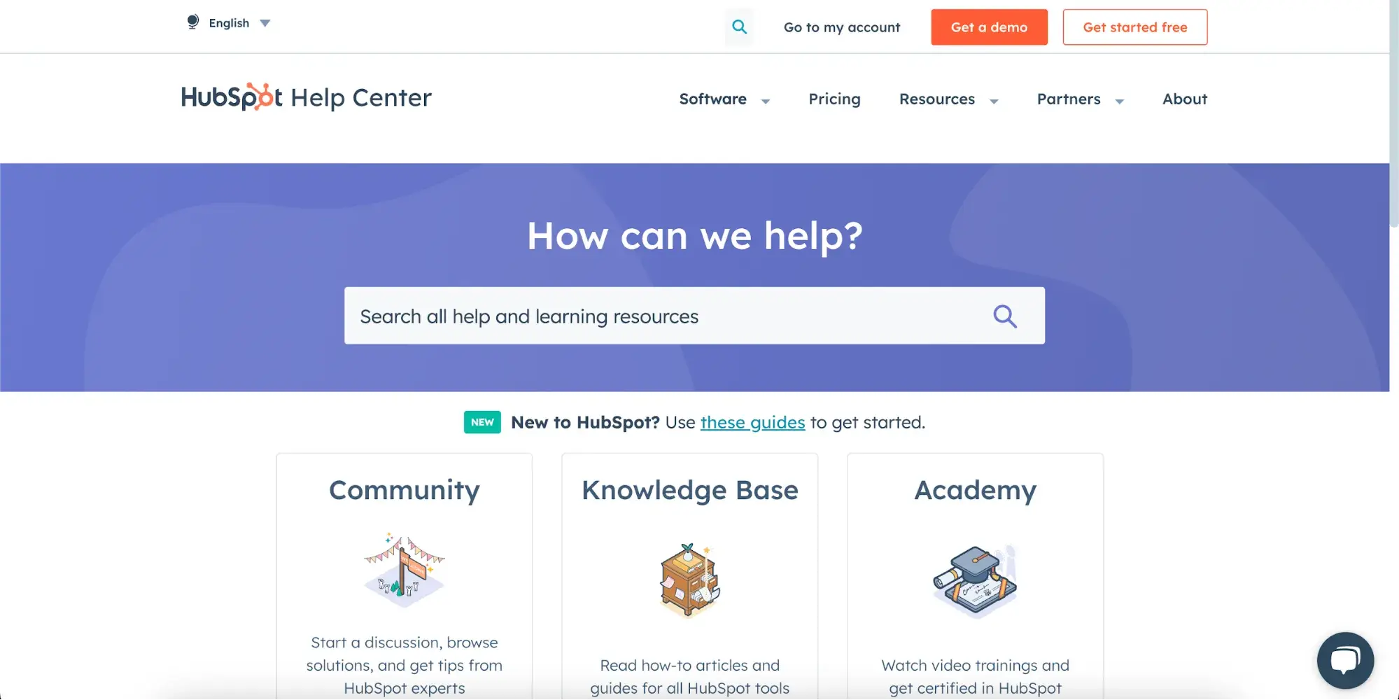 AI knowledge base: HubSpot knowledge base screenshothttps://help.hubspot.com/