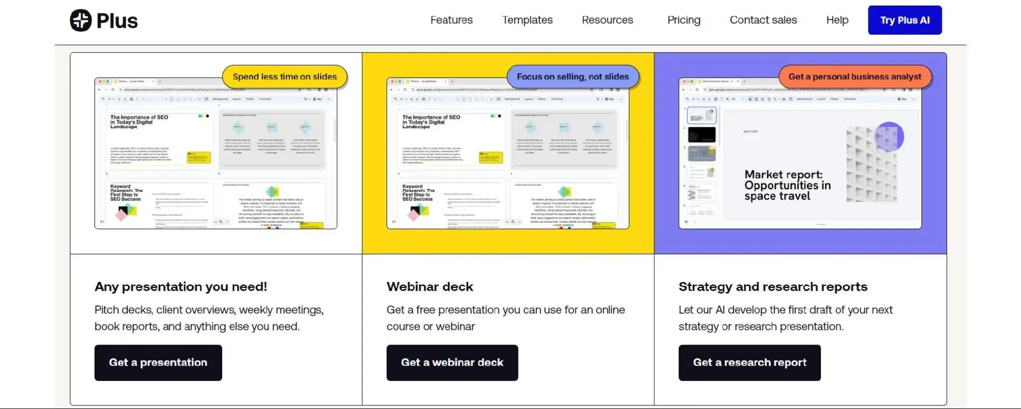 best ai pitch deck generator, plus ai