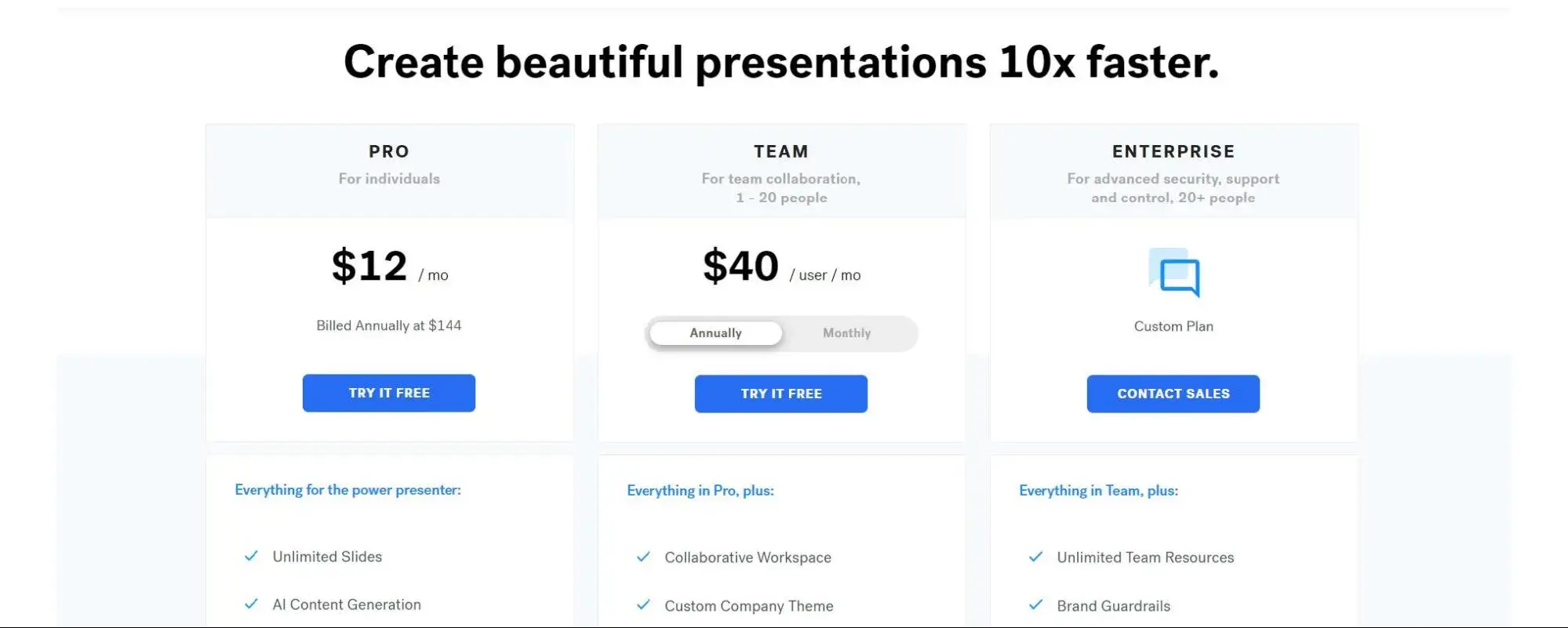 free ai pitch deck generators, beautiful.ai pricing