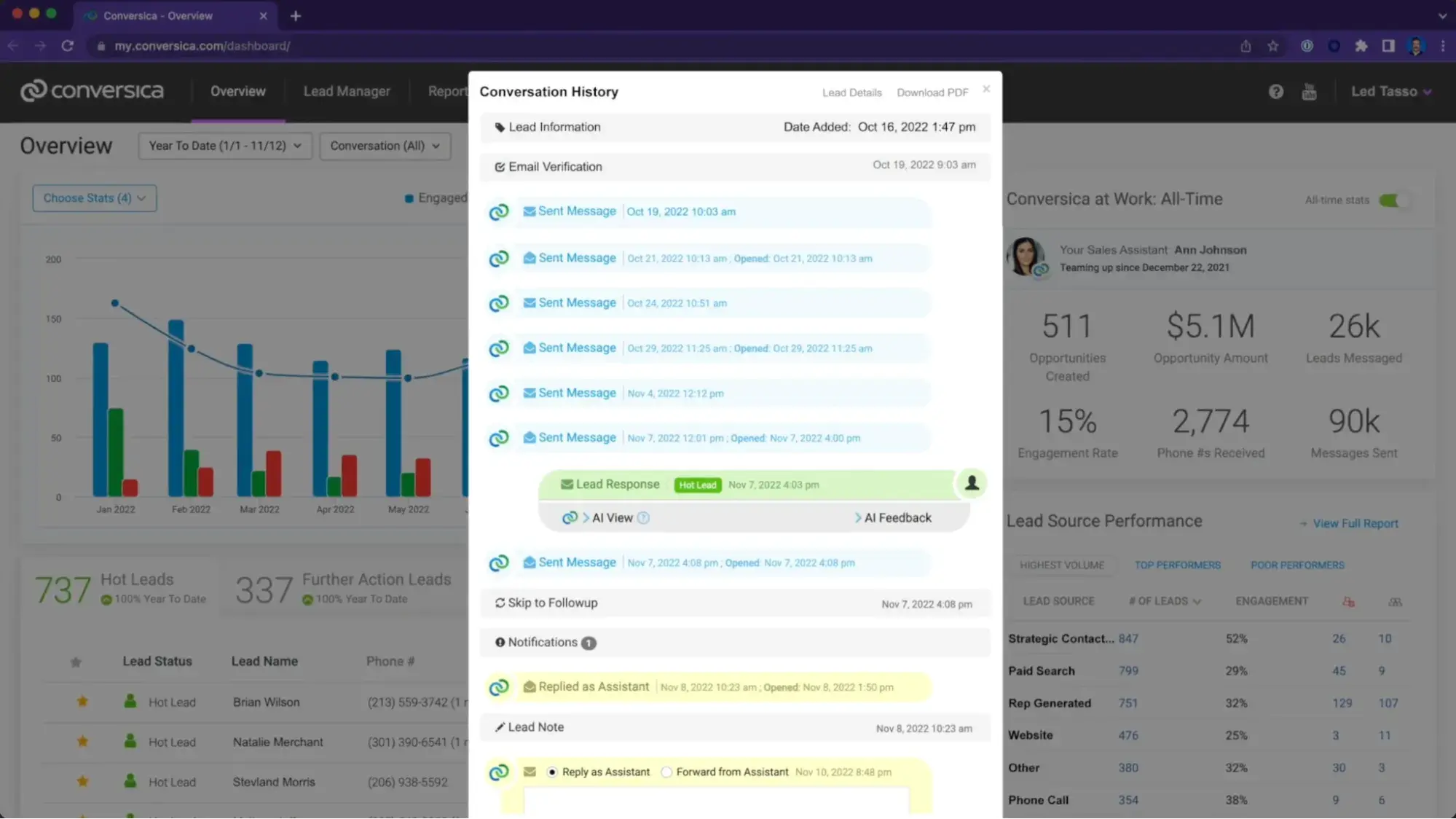 ai sales follow-up tool conversica identifying hot leads