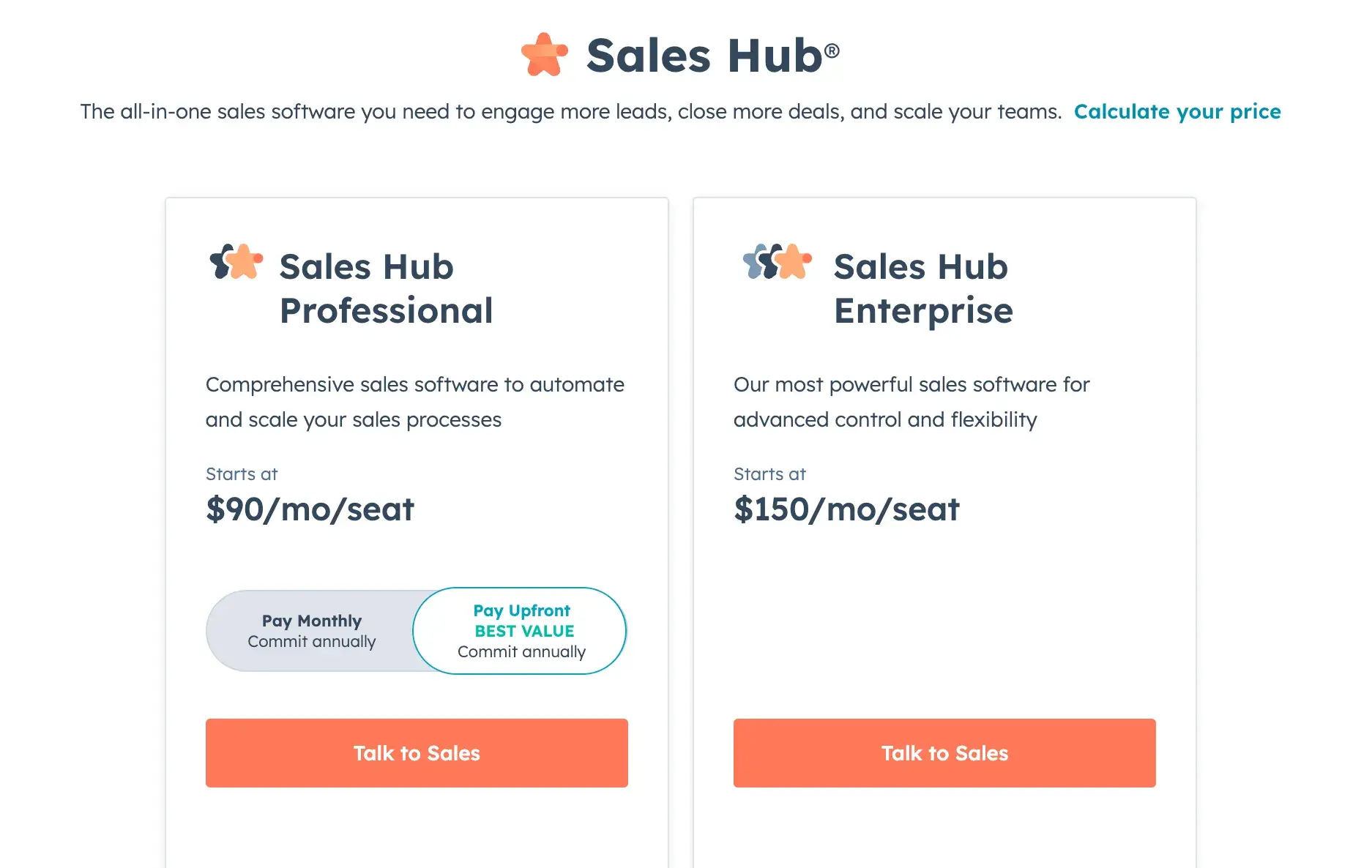 AI scheduling: Sales Hub packages