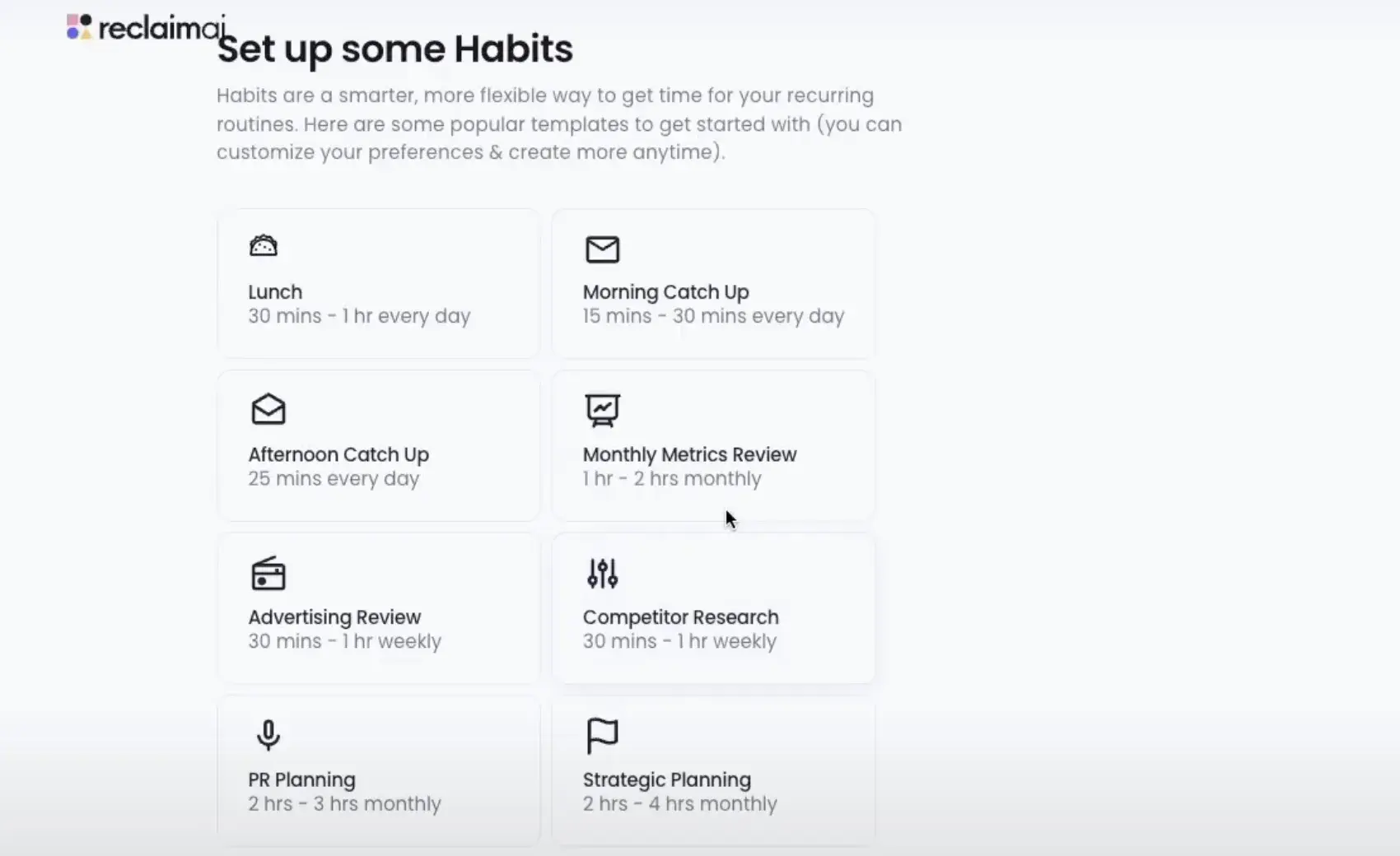 AI scheduling assistant: Setting up Habits in Reclaim.ai