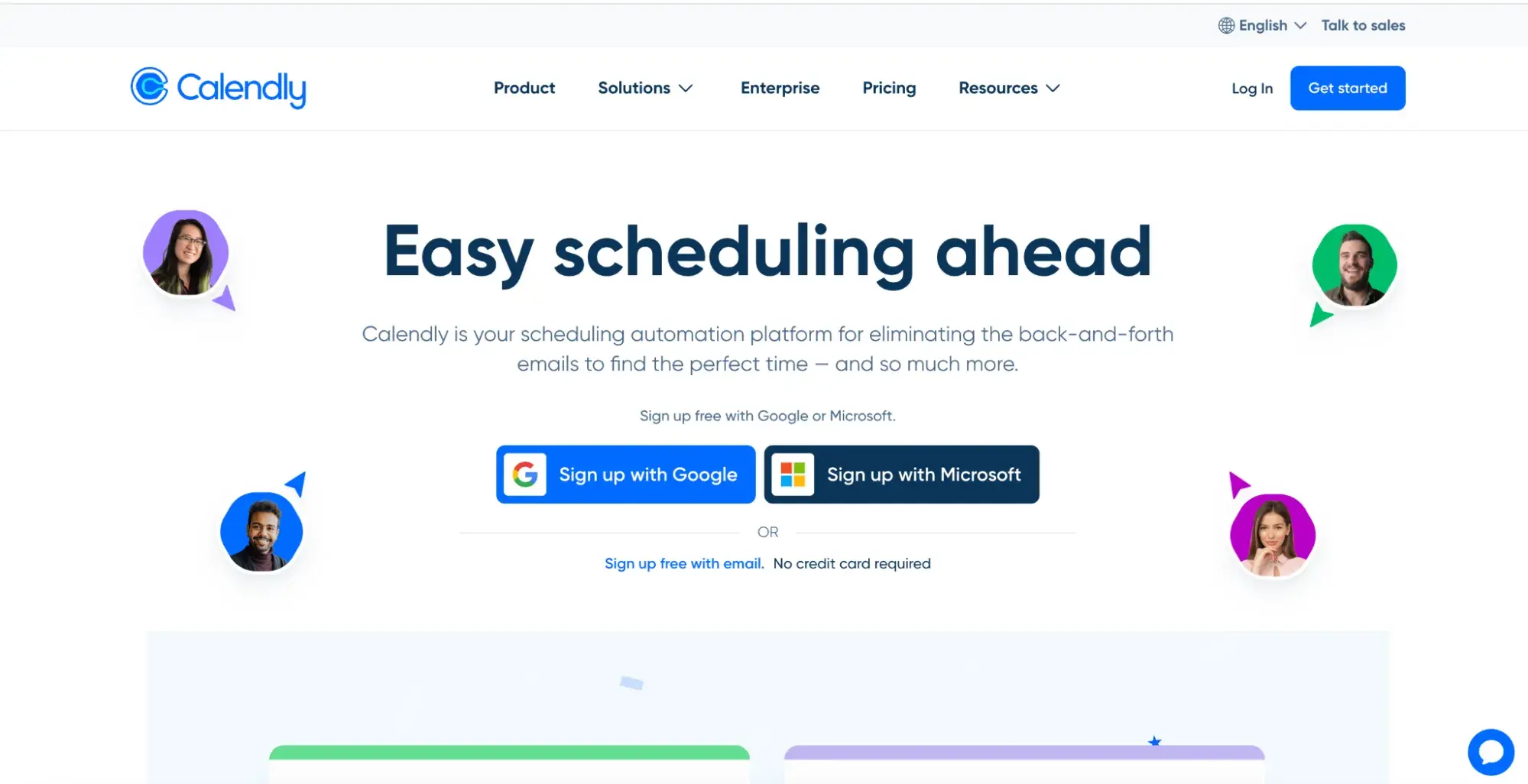 ai scheduling assistant: Calendly homepage