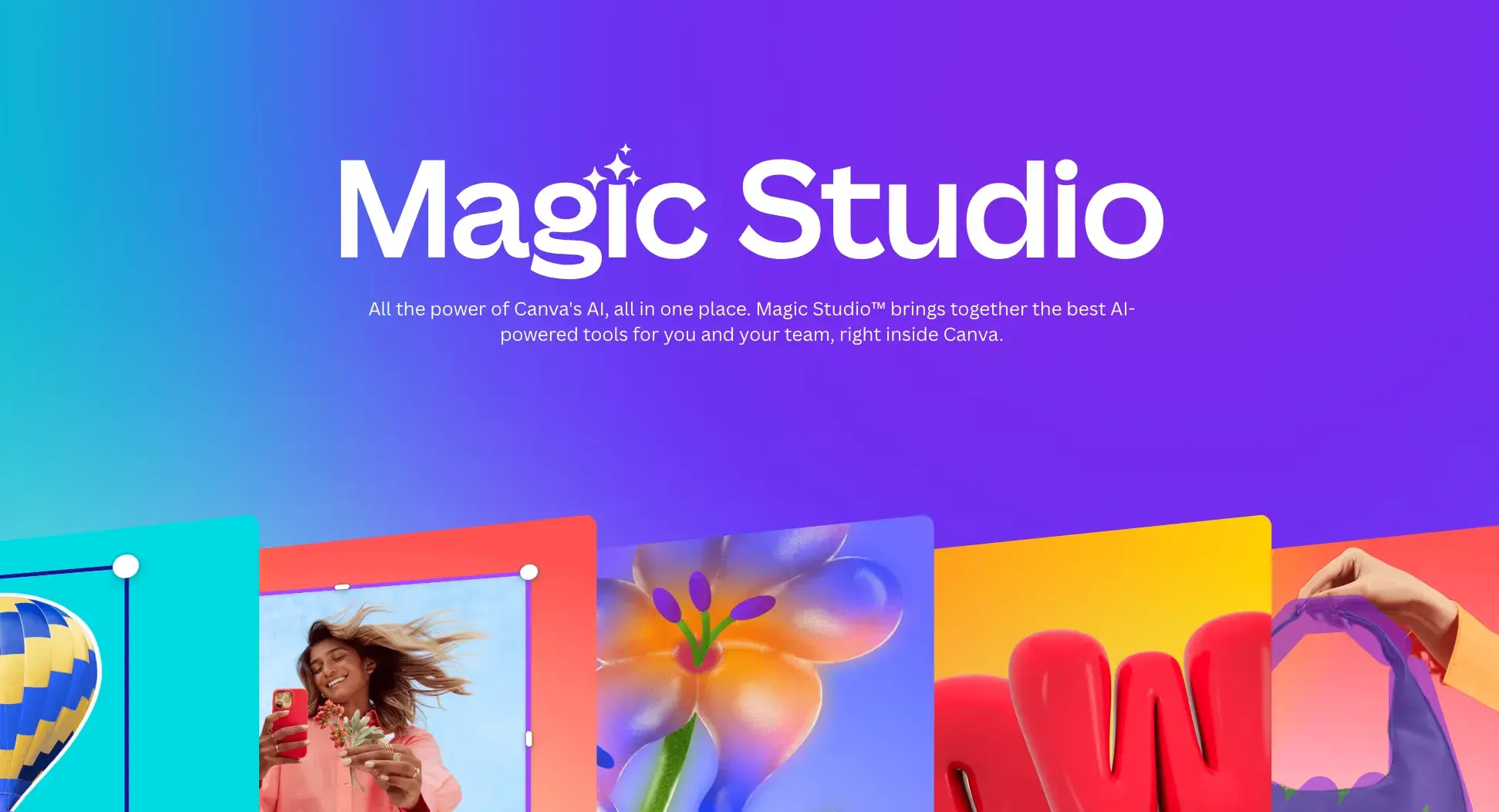 Screenshot of canva AI magic studio tool for web development 