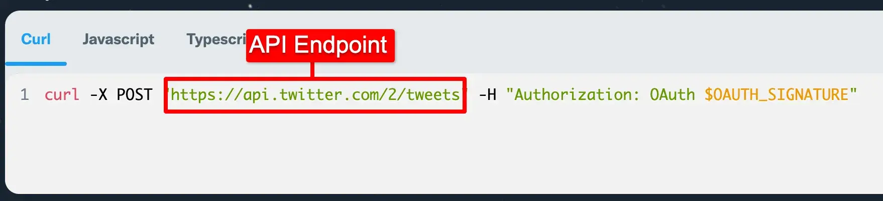 API endpoint example from Twitter