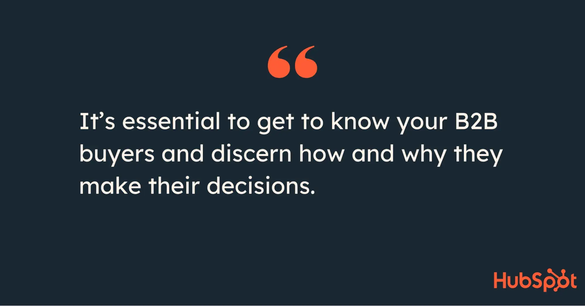 pull quote about getting to know your b2b buyers