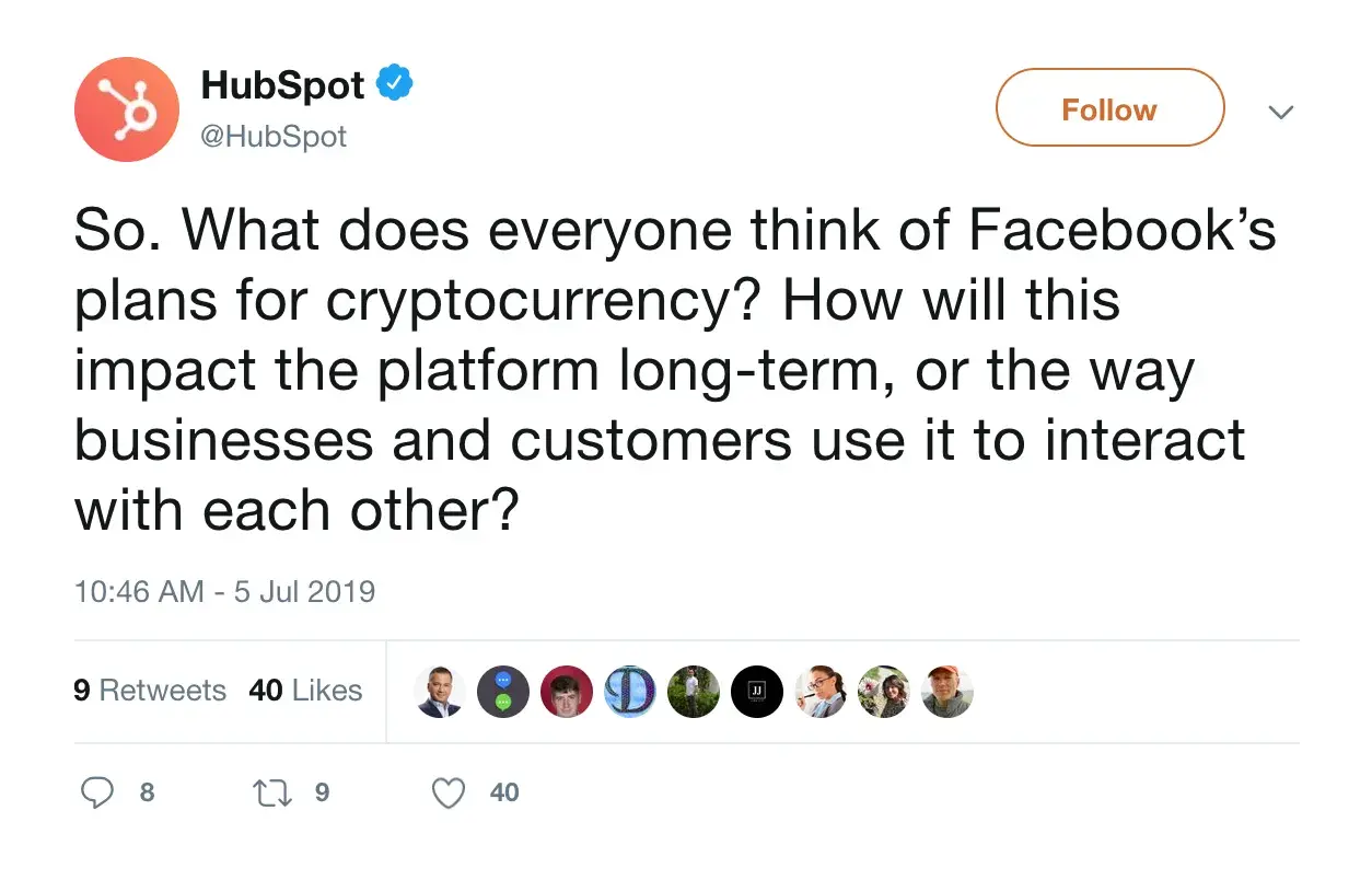 Screenshot of a tweet from HubSpot