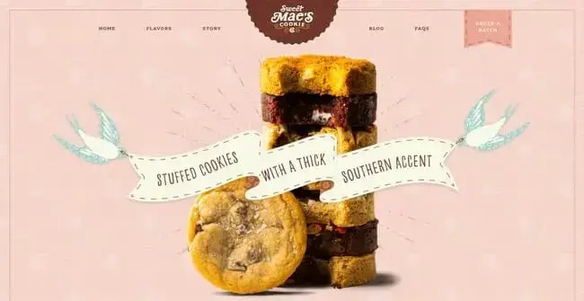 Bakery website design of Sweet Mae’s Cookies