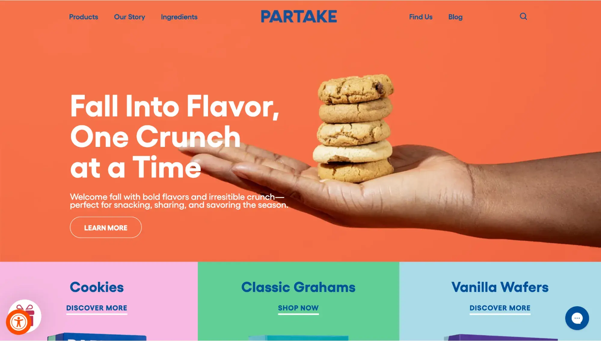 Partake’s bakery website design