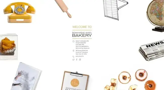 Dominique Ansel’s bakery website design