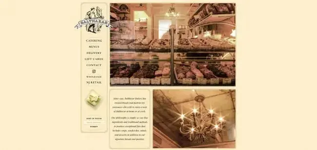 Balthazar’s bakery website design