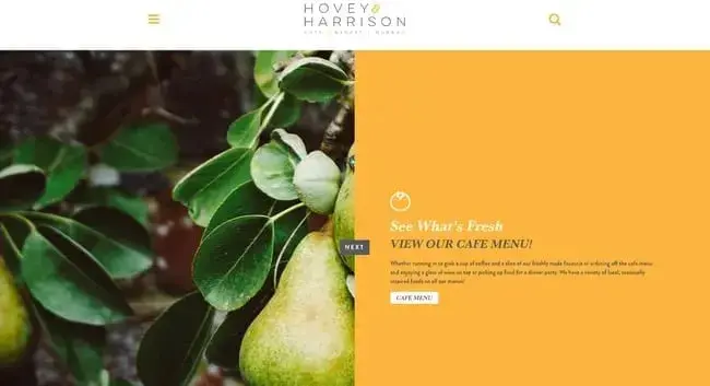 Hovey & Harrison’s bakery website design