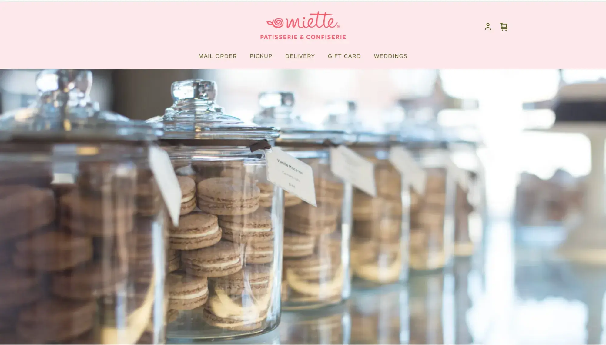 Miette’s bakery website design