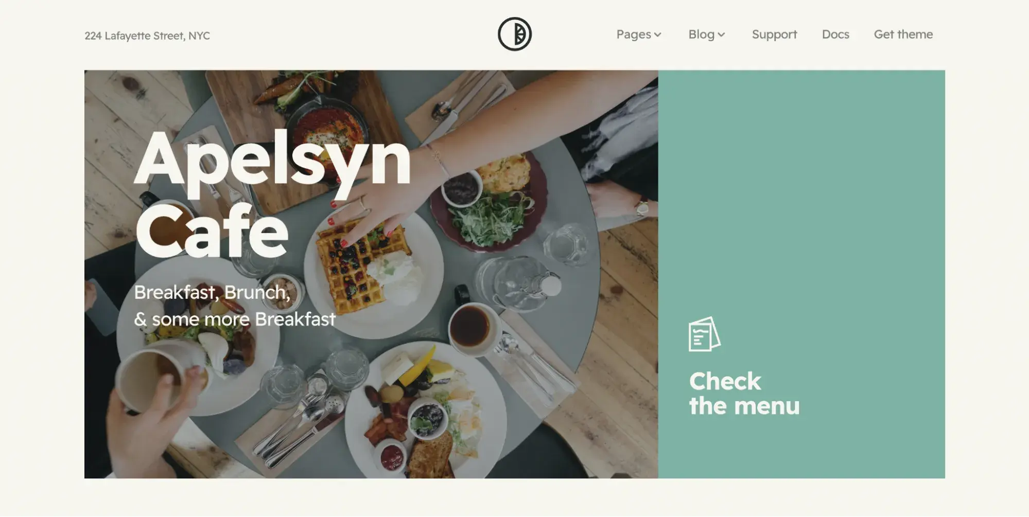 Bakery website design from the Apelsyn Cafe theme