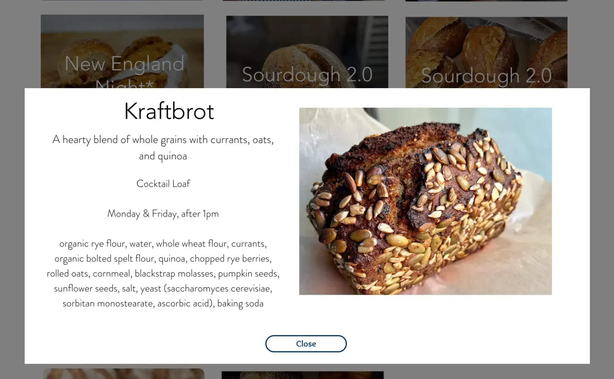 Clear Flour Bread’s kraftbrot details