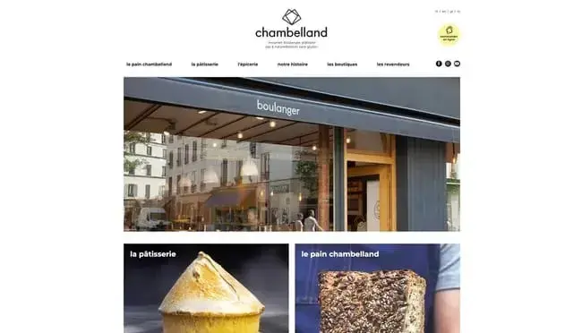 Bakery website design of Chambelland