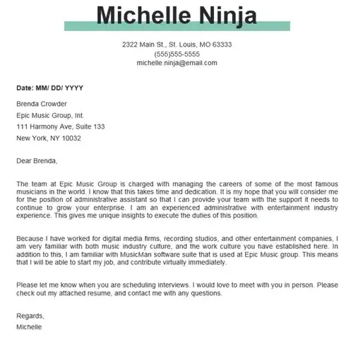 good cover letter examples, administrative assistant