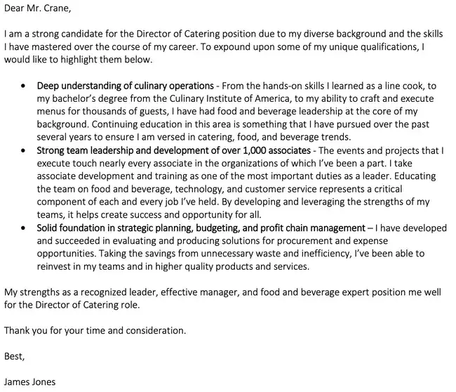 good cover letter examples, director 