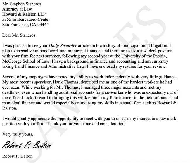 good cover letter examples, law 