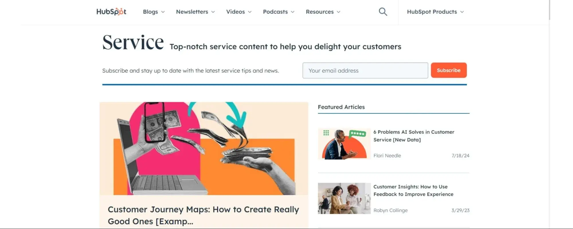 best customer experience blogs, hubspot service blog