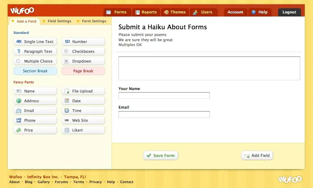 wufoo form builder tool