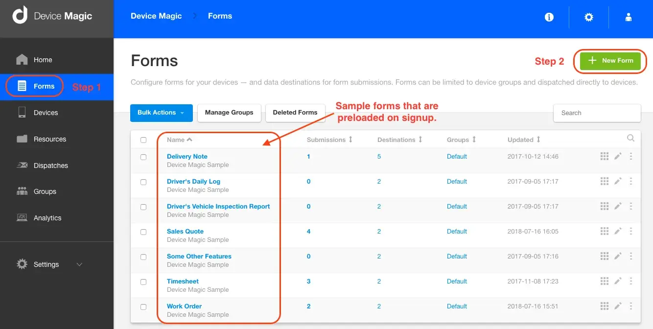 device magic form builder tool