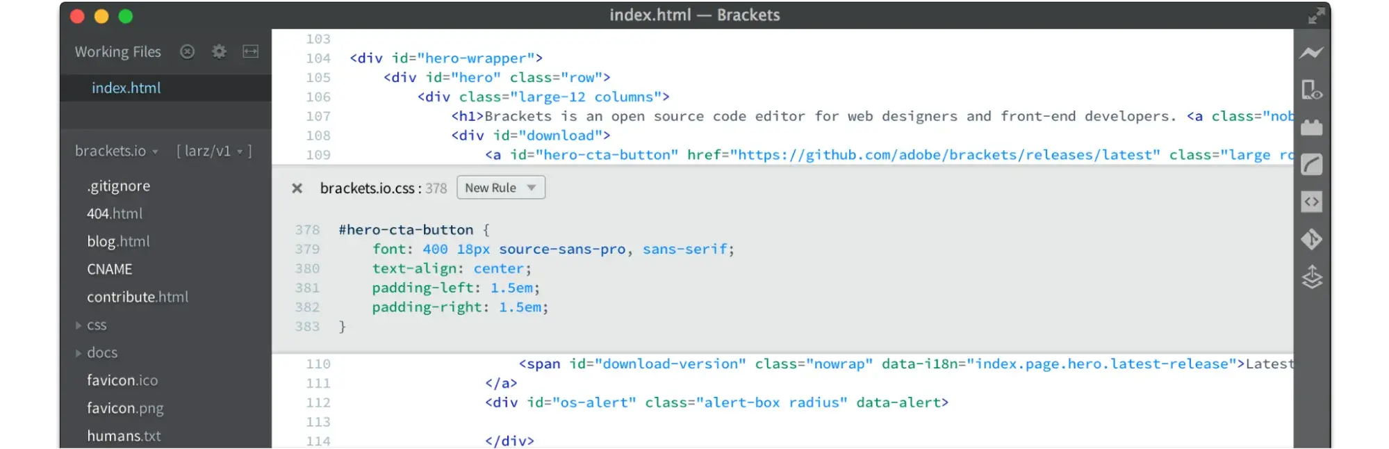 html editor with live preview, brackets