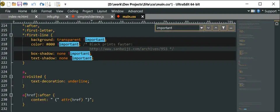 html editor with live preview, ultraedit