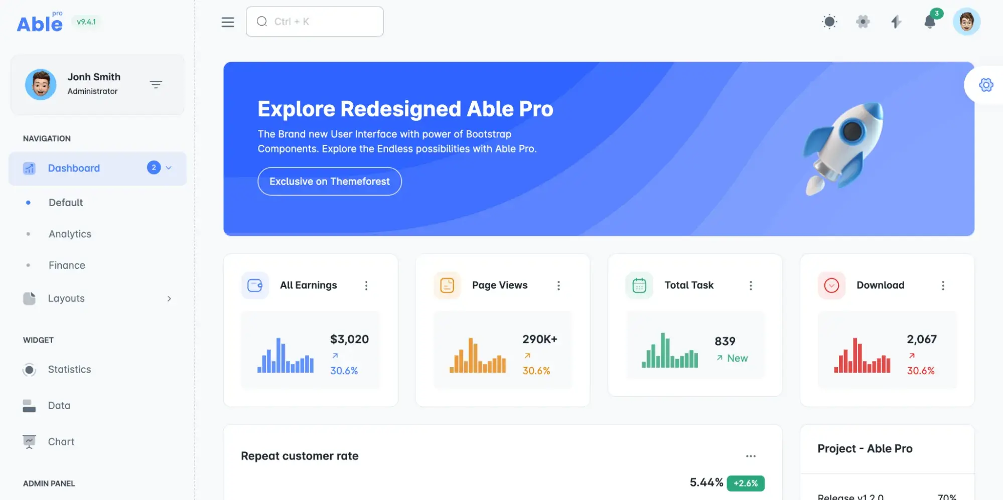 able pro admin dashboard, best html5 admin dashboard templates