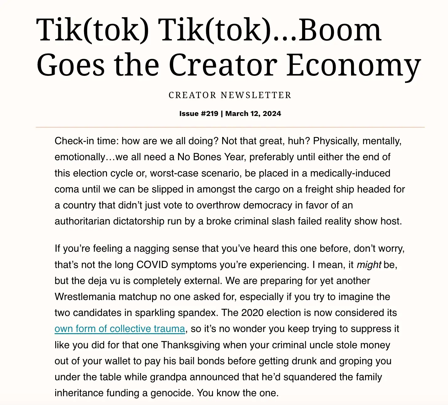 Screencap of Passionfruit. Subject: Tik(tok) Tik(tok)...Boom Goes the Creator Economy.